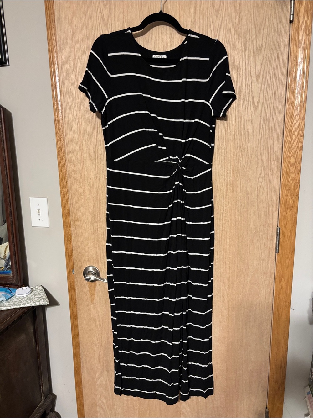 Maurice’s 24/7 Black & White Striped Knot-Front Dress